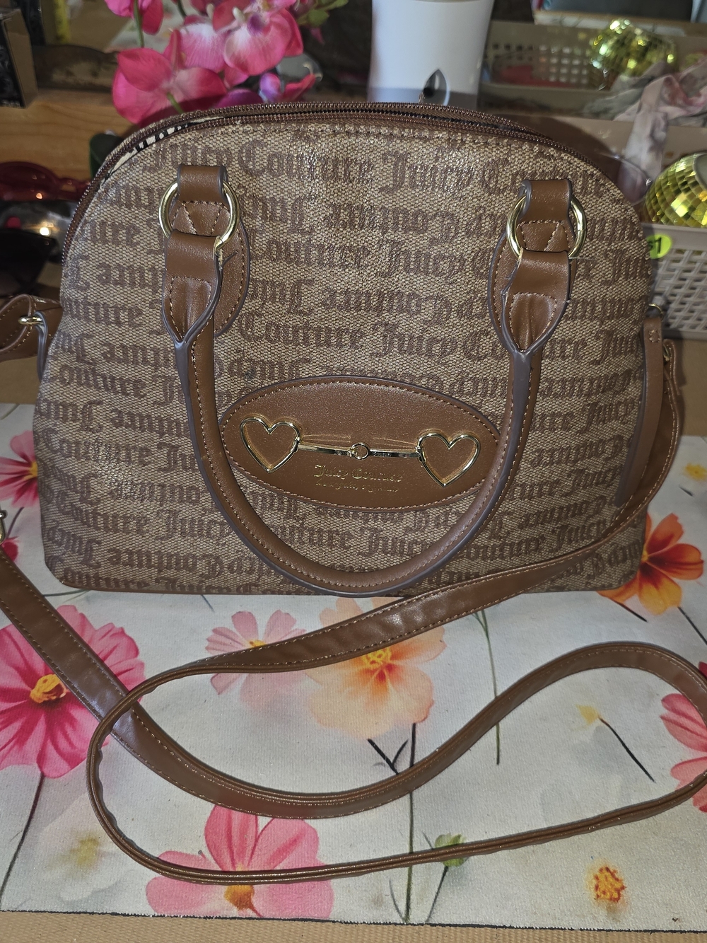 Juicy Couture Brown Signature Dome Satchel